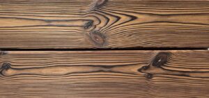 P5 28 120 x2 T Förkolnat thermo furu Staketbrädor. Bränd / borstad Thermo-furu